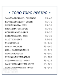 Toro Toro Restro menu 1