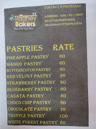 Radhey Bakers menu 2