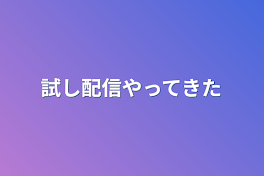 試し配信やってきた