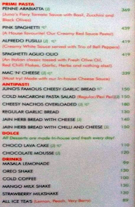 Junos Pizza menu 1