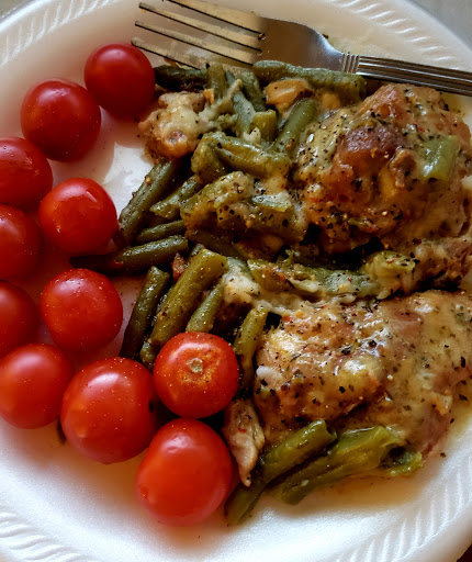 Added green beans, cherry tomatoes on the side