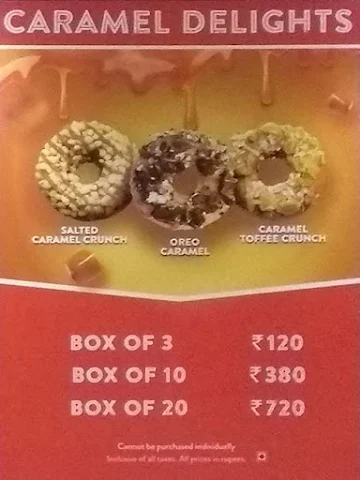 Krispy Kreme menu 