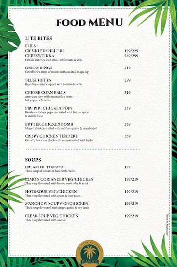 Palmoco menu 