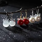 Silver Ear Hook Silver Opal