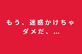 も う 、 迷 惑 か け ち ゃ ダ メ だ 、 ...