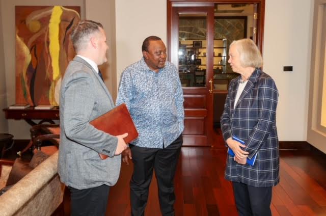 Kenyatta with some of the foreign ambassadors in his office on May 23, 2023-Handout