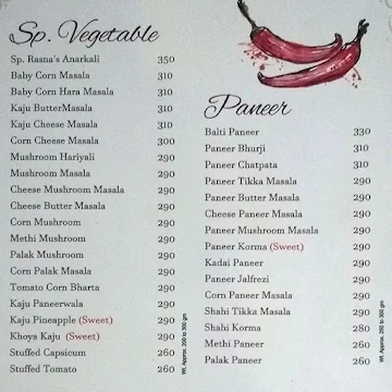 Rasna menu 