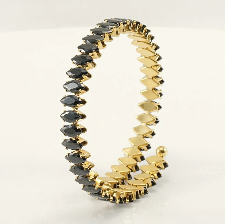 Title 2, Bracelet géométrique ouvert ajustable en acier ...