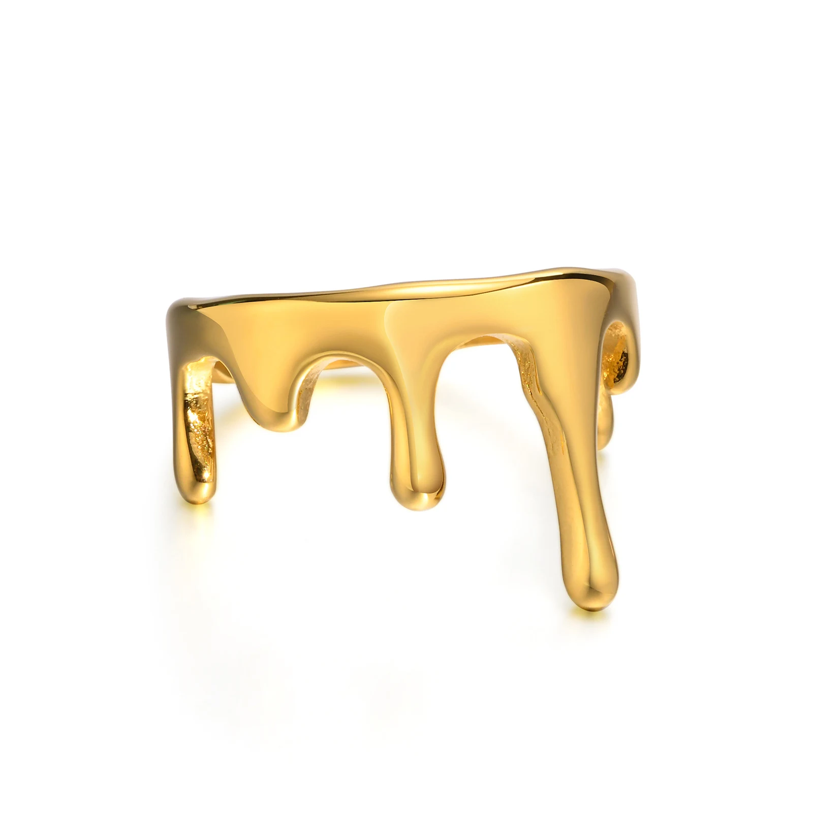 Title 2, Bague en acier titane, gouttes deau irrégulièr...