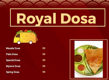 Royal Dosa menu 