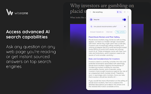 Wiseone - Your AI Search & Reading Copilot