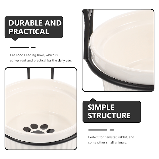 Bowl Pet Cat Bowls Dog Hanging Feeder Raised Wall Feeding Puppy Water Elevated Ceramic Rack Cage Mounted Iron Ceramics C