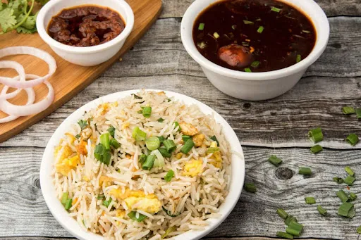 Chicken Manchurian Rice With Gravy