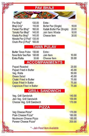 Jain Sweets (Since 1966) menu 