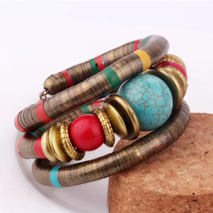 Mode retro kralen Boheemse etnische stijl multi-laags armbandarmband sieraden