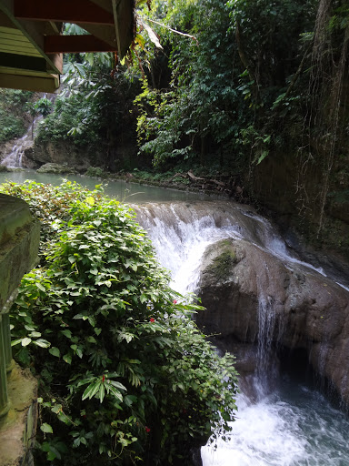 Cave hiding behind a waterfall Jamaica 2013