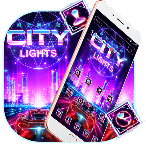 Neon Light City Launcher Theme ?