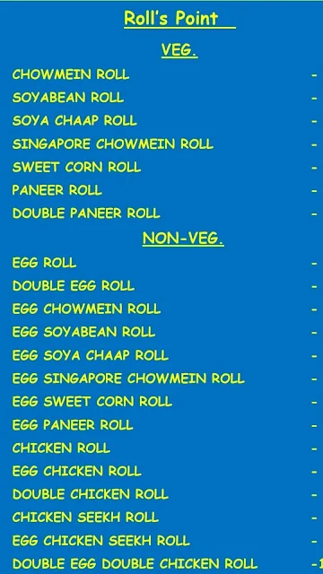 Rolls Point menu 