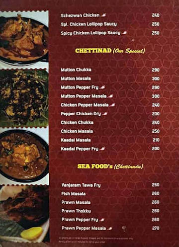 STAR Biryani menu 