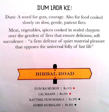 Khaaja Chowk menu 