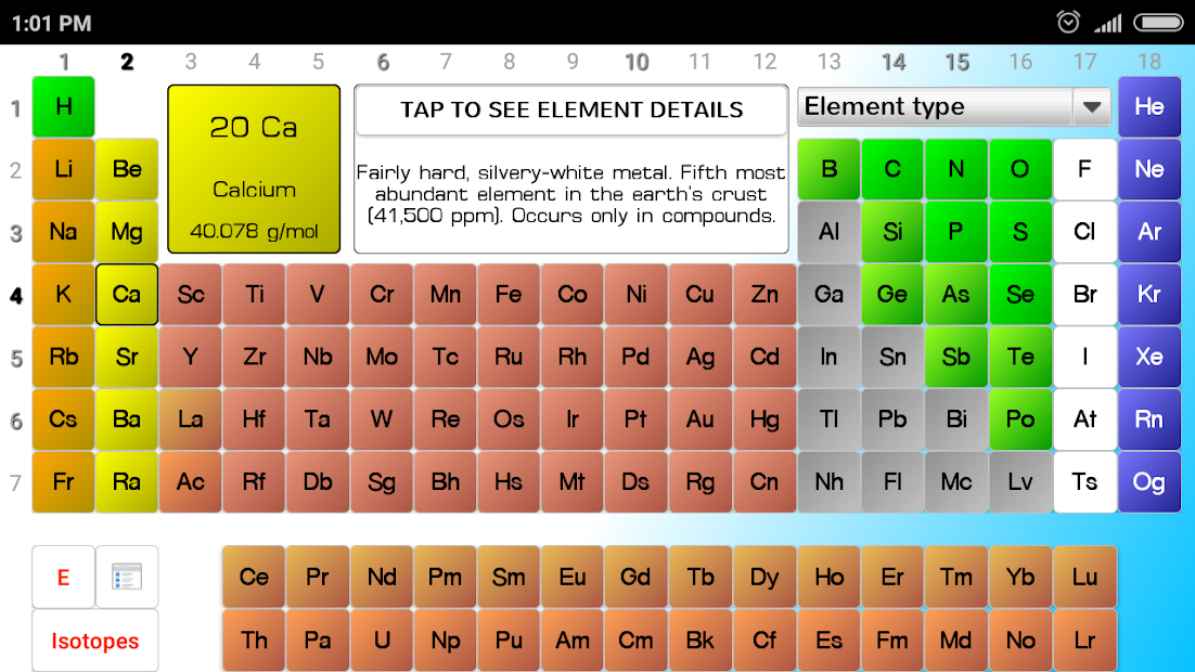 Element detailing. Chemic приложение. Details and elements.