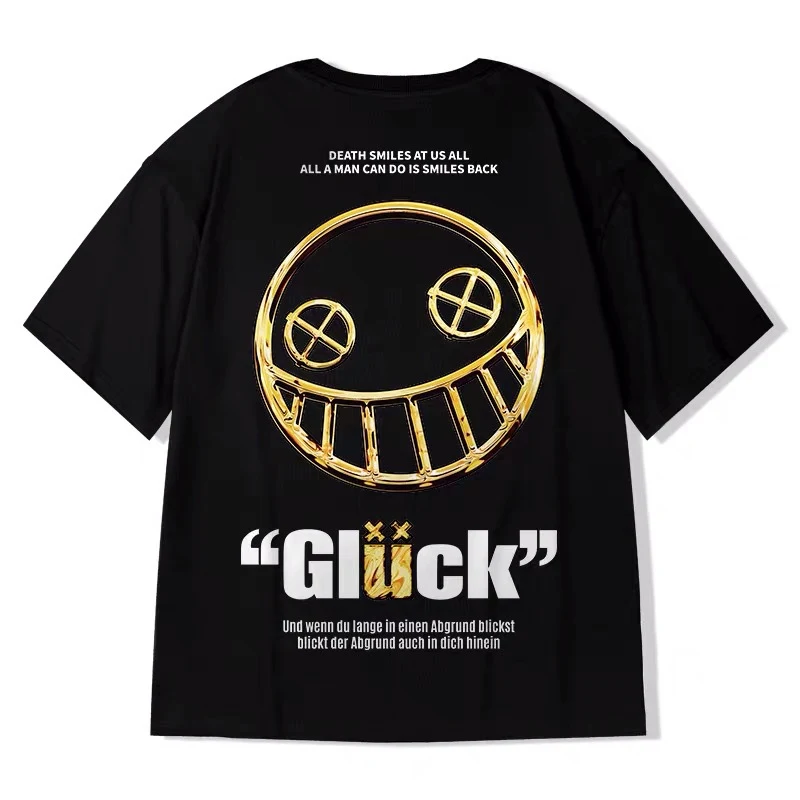 Summer Letter T Shirt Men's Loose Short Sleeves
