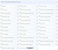 Sundae Everyday Ice Cream menu 1