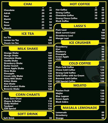 Chai Sutta Bar menu 