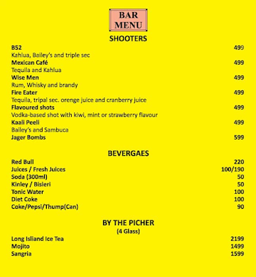 Cafe Free India menu 