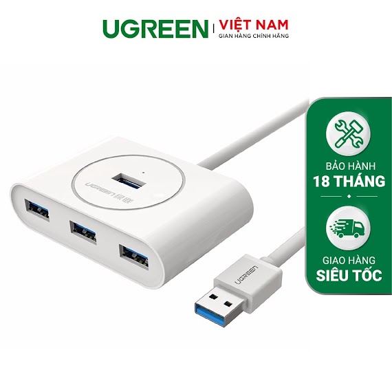 [Mã Elmall51 Giảm 5% Đơn 300K] Hub Usb 3.0 4 Cổng Tốc Độ 5Gbps Ugreen Cr113