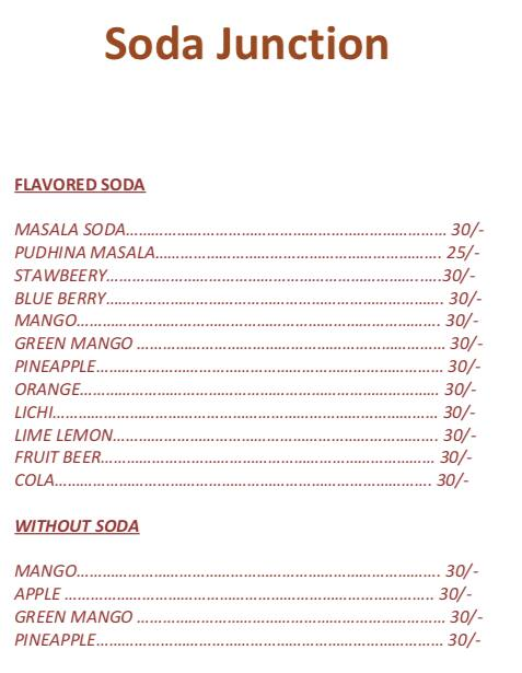 S.N. Dhamaka Dhosa menu 