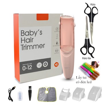 Tông Đơ Cắt Tóc Cho Bé Misuta Hút Tóc Tự Động, Hoạt Động Êm Ái, An Toàn , Có Sạc Pin Rời Kèm Bộ Phụ Kiện