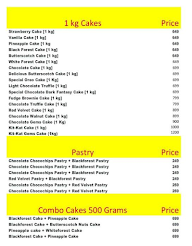 Cake 'O' Clocks menu 2