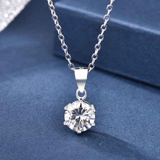 Title 4, Six-Claw Zircon Sterling Silver Necklace