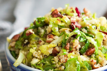 Warm Quinoa Brussels Sprouts Salad