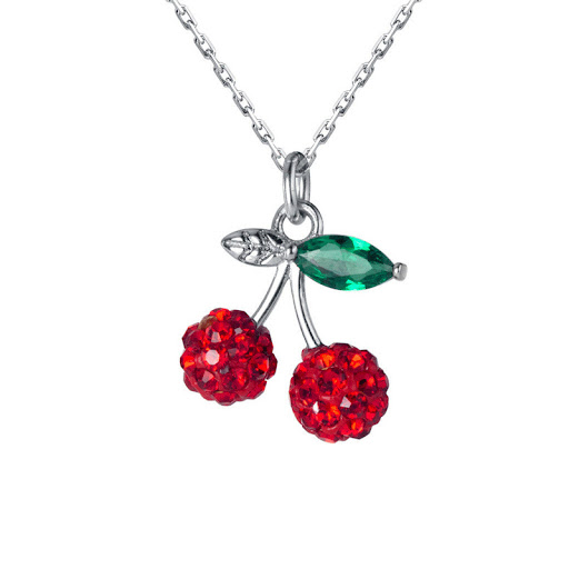 Title 2, Inlaid Zircon Cherry Necklace Temperament Wild ...