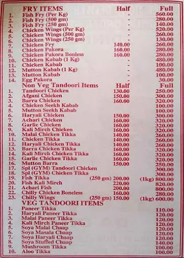 Grover Da Dhaba menu 