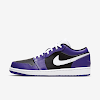 air jordan 1 low court purple / black / white