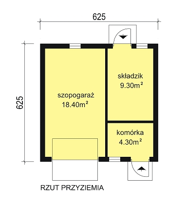 BGR-04 budynek gospodarczy - Rzut garażu