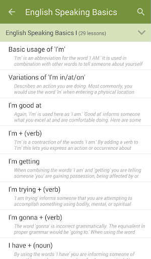 Screenshot Learn to Speak English