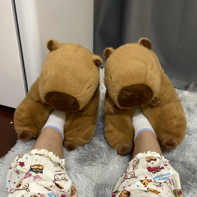 Wholesale Cartoon Capybara Cotton Slippers. Soft, comfortable and adorable house slippers perfect for relaxing at home. 