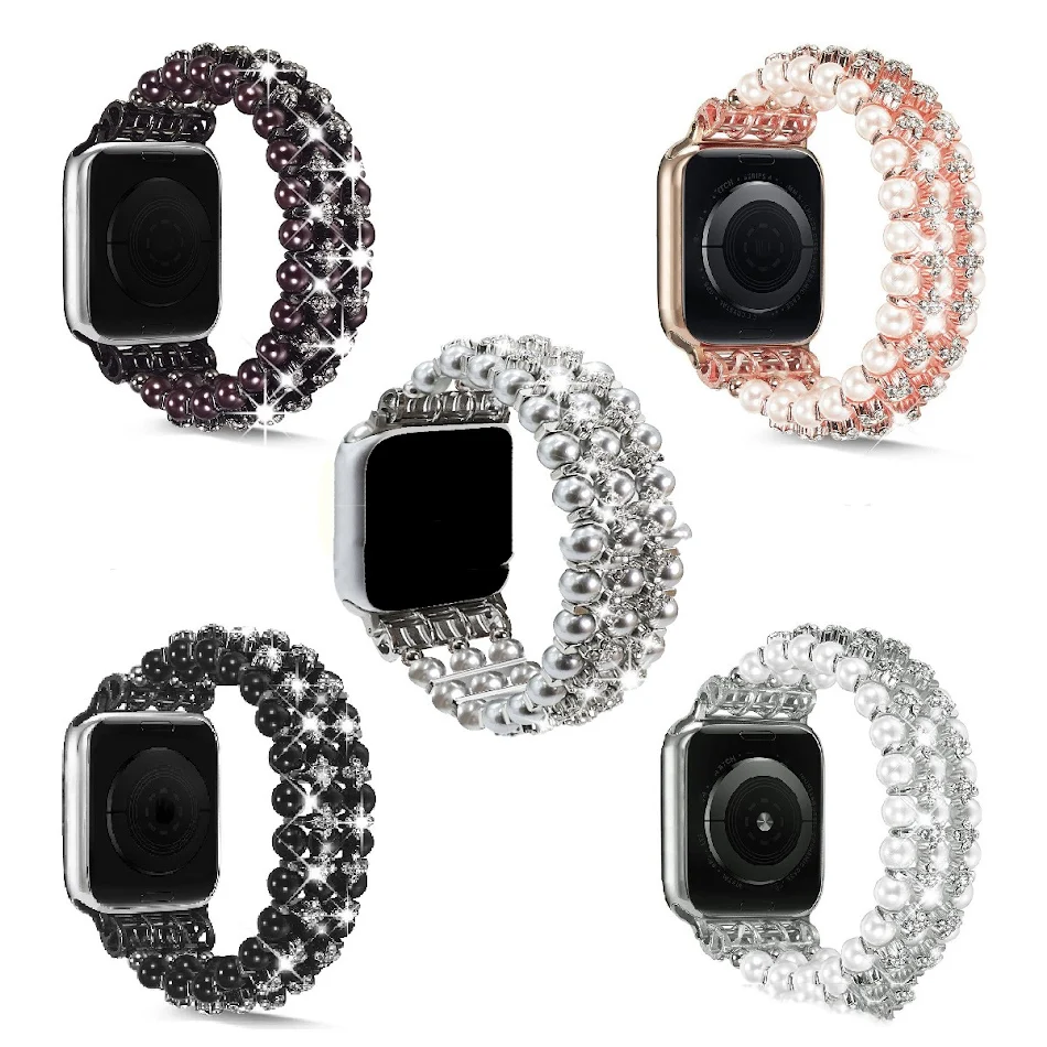 Three-row Pearl Diamond Strap