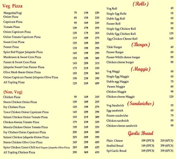 Yadav Pizza Corner menu 