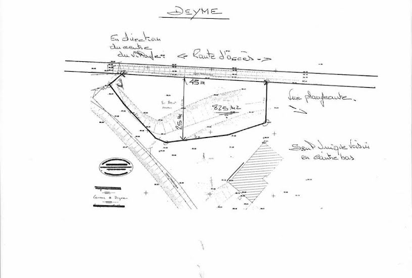  Vente Terrain à bâtir - 825m² à Deyme (31450) 