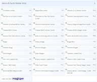 Ayush Mobile Shop menu 1