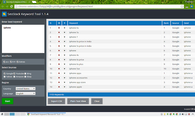 SeoStack Keyword Tool chrome extension