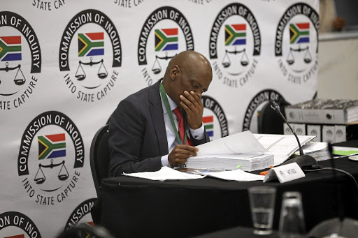 Former SABC COO Hlaudi Motsoeneng giving testimony at the commission of inquiry into state capture on the SABC in Parktown, Johannesburg, yesterday. /Thulani Mbele