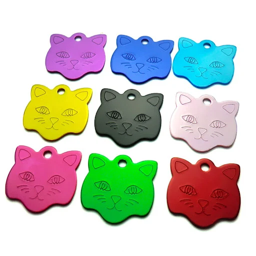 2PCS Custom Engraving Cat Pet Tag aluminum Collar Name Pendant Necklace Collar Puppy Anti-Lost Pet Cat ID Nameplate Acce