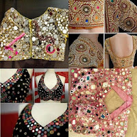 Mirror Work Blouse Designs