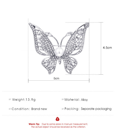 Title 1, Fashion Diamond-studded Butterfly Brooch High-q...